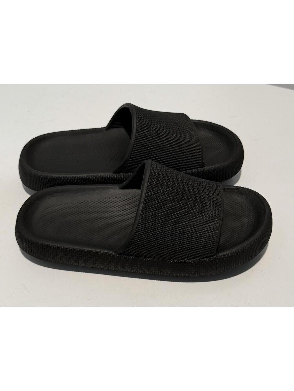 Womens Cushion Curved Sandals Black Slip On Size EU40/US9.5 - Picture 2 of 7